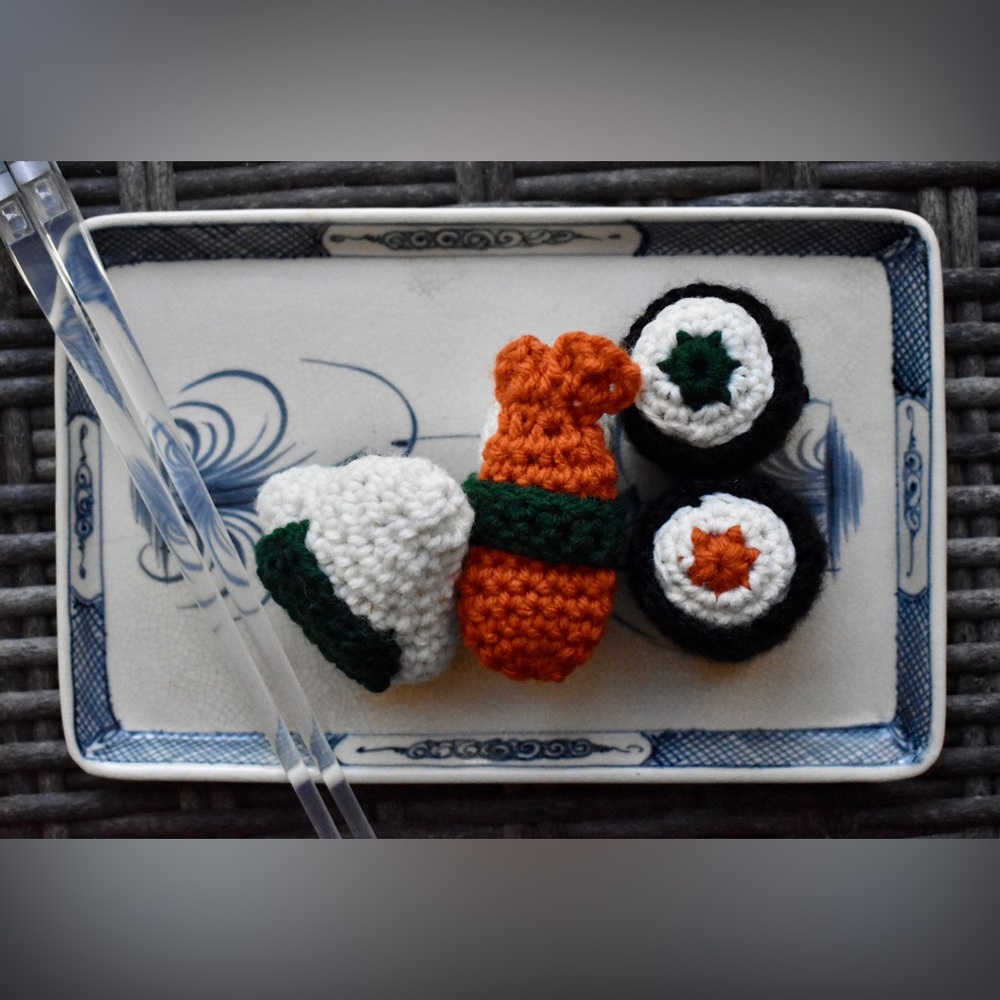Handmade Crochet Sushi Cat Nip Toy